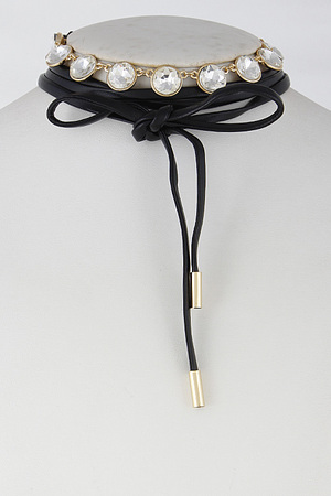 Multi Layer Choker With Rhinestones Set 6GAE4